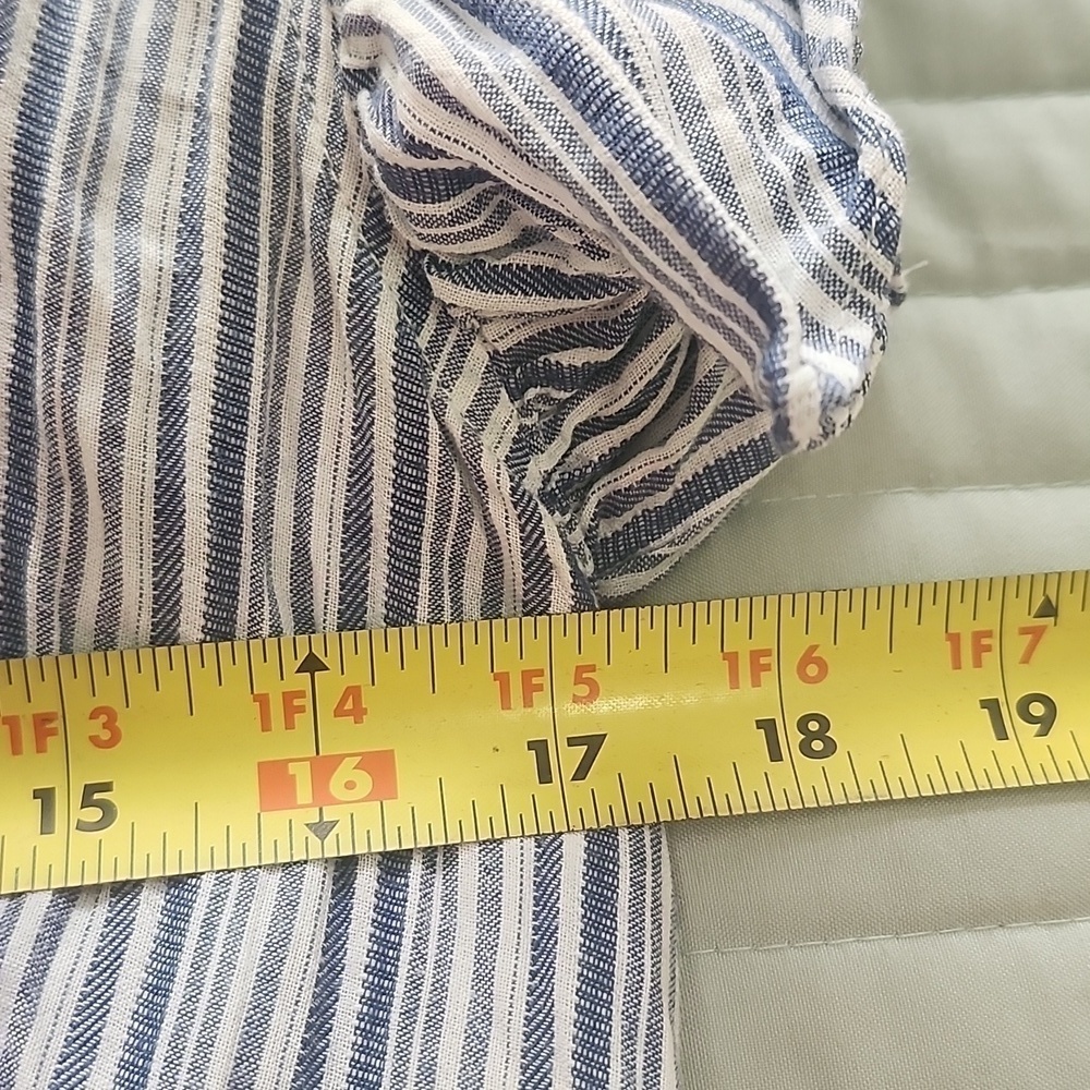 Rebecca Taylor Stripe Dress in Blue & White Size 8 Missing Belt - Picture 12 of 14